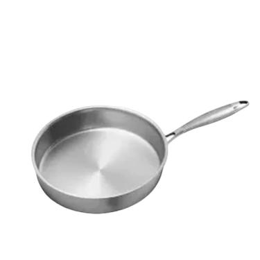 Imagem de Frigideiras de 26/28 cm com tampa, frigideira antiaderente de aço inoxidável, frigideira tipo favo de mel para fogões de cerâmica de indução elétrica a gás, 28 cm sem tampa