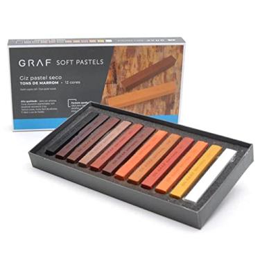 Imagem de Giz Pastel Seco Graf Soft, CIS, Caixa c/12 cores com tons de marrom sortidas