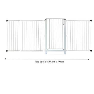 Imagem de Grade e portão para cachorro bebê pet, vãos de 191cm a 195cm - Grade M