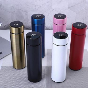 Imagem de Garrafa Térmica Visor Temperatura Led Inteligente 500ml Aço inoxidável