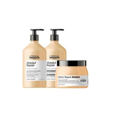 Imagem de Kit Absolut Sh 750ml + Cond 750ml + Másc 500ml Golden - L'Oréal