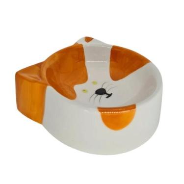 Imagem de Comedouro de Porcelana para Gatos Azul/Laranja 150ml - The Pets Brasil
