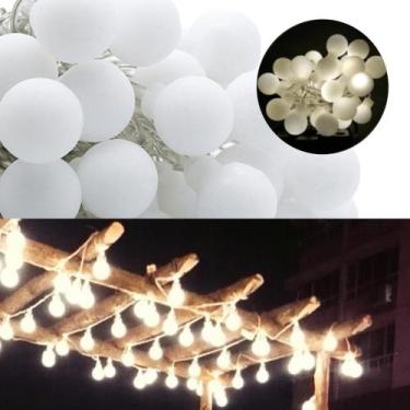 Imagem de Varal De Luzes Cordão Iluminação 20 Lâmpadas Branco Frio Decoração eve