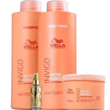 Imagem de Kit Shampoo, Cond, Máscara Enrich e Oil Reflections 30ml - Wella - Wel