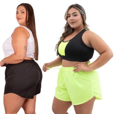 Imagem de Short de Banho Shortinho Plus Size Feminino Bermuda  Tactel C/Elastano