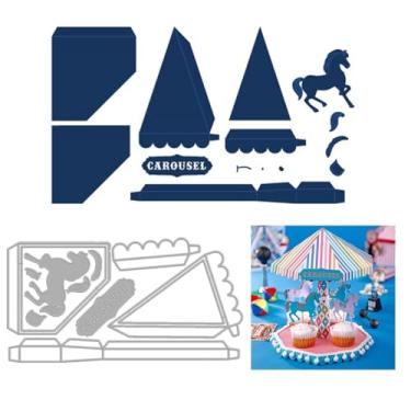 Imagem de The 3D Carrossel Cutting Dies Scrapbooking para fabricação de papel, molduras, cartões, artesanato