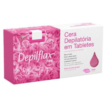 Imagem de Cera Quente Depilatória Profissional Rosa Depilflax Barra 1Kg Grande