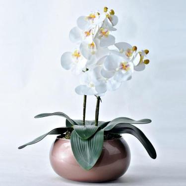 Imagem de Arranjo 2 Orquídeas Artificiais em Vaso Cobre Anita - Vila das Flores