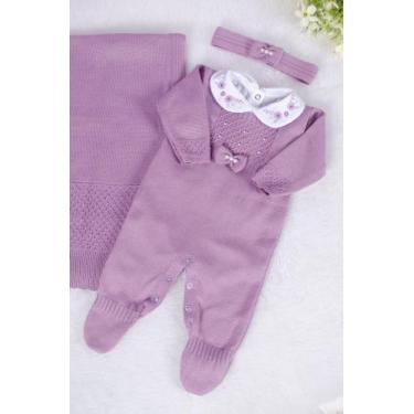 Imagem de Saída de maternidade  Maite macacão em tricot + body com gola bordada 