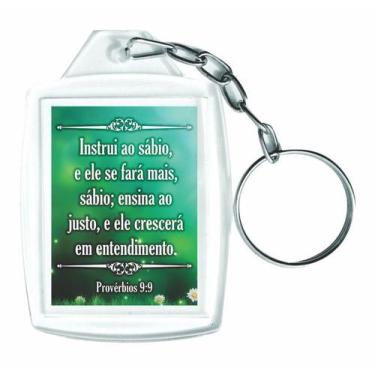 Imagem de Chaveiros Acrílicos 3x4 Provérbio Instrui Ao Sábio E Ele Fará Mais - 1