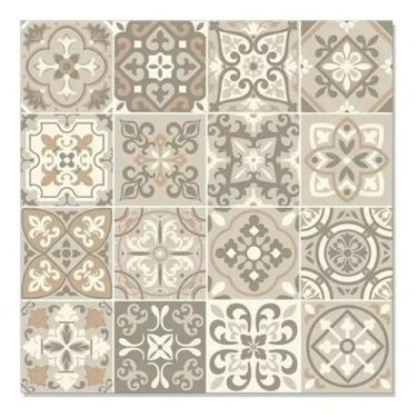 Imagem de Papel de Parede Autocolante Ladrilho Azulejo cozinha em Tons de Bege 1