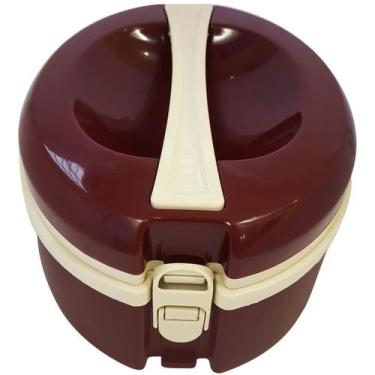 Imagem de Termoprato 1,5l Marmita Prato Triplo Térmico Alça Microondas Bordô - T