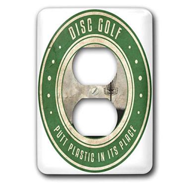 Imagem de 3dRose Lsp_39409_6 Putt Plastic In Its Place #12 Silhouette Of Frisbee Disc Golf Basket On A Hillside 2 Plug Outlet Cover