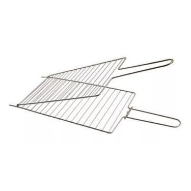 Imagem de Grelha Dupla M Para Carne Peixes Frango Churrasco - GB