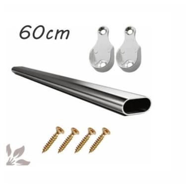 Imagem de Tubo Cabideiro Oval Arara Para Guarda Roupas P M G Gg Xg - LEGNA, 60cm