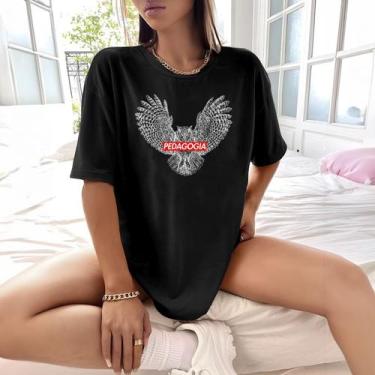 Imagem de Camisa Camiseta Feminina Estampada Suprem Pedagogia 100% Algodão Fio 3