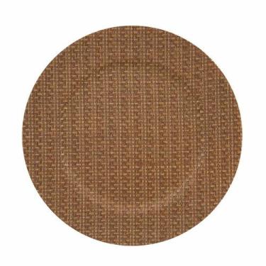 Imagem de Sousplat Mescla Marrom Plástico Estilo Rattan Bon Gourmet 33cm