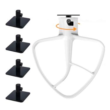Imagem de Pacote com 4 suportes de fixação, acessórios para batedeira de alimentos, ganchos compatíveis com KitchenAid, todos os suportes para batedeira, misturador de ovos, gancho de massa, mais acessórios (4)