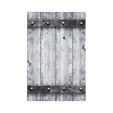 Imagem de Cabine vintage porta de celeiro de madeira rústica fazenda país ferrugem textura de metal ocidental 1 gangue sem branco interruptor de luz decorativa placa de parede tamanho jumbo capa de tomada de