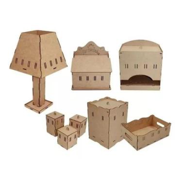 Imagem de Kit Bebê Higiene Tema Passa Fita MDF Cru Desmontado - MV Utilidades