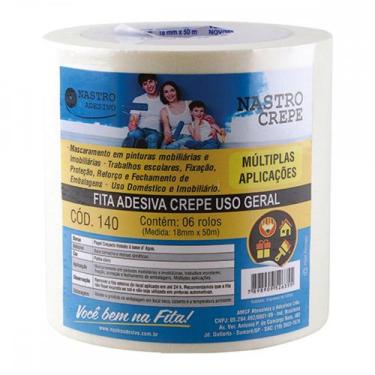 Imagem de Fita Crepe Nastro 24Mm X 50Mt - Kit C/8 Unidades - AFA
