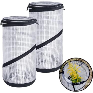 Imagem de DECOHS 2 Peças Pop Up Mini Greenhouse-23,4X11,6 Polegadas Pvc Spring-Up Plant Protector com Zíper-Capa de Estufa Portátil para Plantas de Jardinagem Proteção Contra Geada Fria À Prova de Chuva e Vento