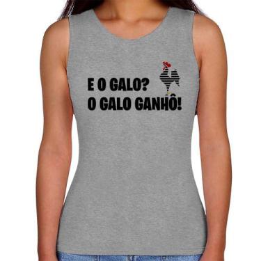 Imagem de Regata Feminina E o galo O galo ganhô! - Foca na Moda, Cinza, M