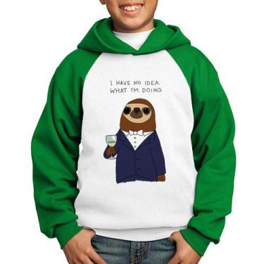 Imagem de Moletom Infantil I have no idea what I am doing - Foca na Moda, Branco