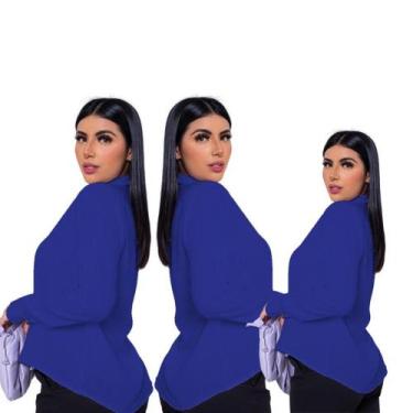 Imagem de Kit 3 Camisa Social Feminina Confortável Perfeita Para Qualquer Ocasiã