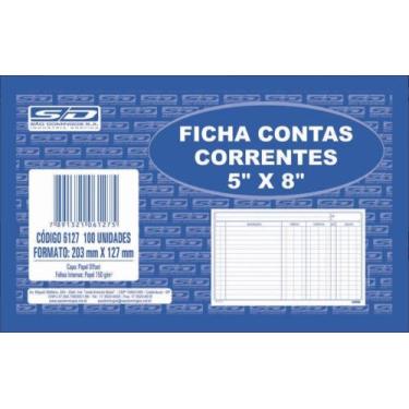 Imagem de Ficha Contas Correntes 5x8 Com 100fl São Domingos - Sao Domingos, Unic