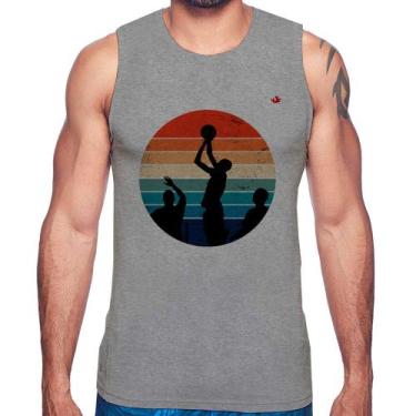 Imagem de Regata Basquete Vintage Sunset - Foca na Moda, Cinza, GGG