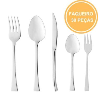 Imagem de Faqueiro 30 Peças de Aço Inox Berna - Wolff, Prata, 30 Peças