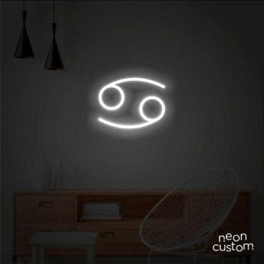 Imagem de luminaria letreiro Neon Led Signo Câncer 75x55 luminoso decoração p/ s