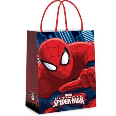 Imagem de Sacola para Presente Decorada SPIDER-MAN Laminada 26X19,5X9CM - Pacote