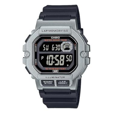 Imagem de Casio Pulseira masculina de resina com mostrador preto digital WS-1400H-1BVDF., preta, pulseira, preta, pulseira, Preto, alça