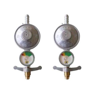 Imagem de Kit 2 Medidor De Gás Manômetro Registro Regulador Válvula - IMAR
