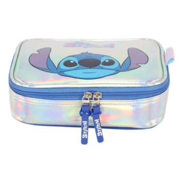 Imagem de Estojo Box 100 Pens Escolar Infantil Stitch Disney Metálico - Luxcel, 