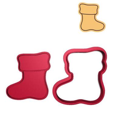 Imagem de Cortador Marcador Bota Natal Papai Noel Inverno - DOCE IMPRESSO, 5,0cm