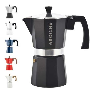 Imagem de GROSCHE Máquina de café expresso Milano Fogão Moka Pot Cubana Cafeteira Fogão Cafeteira Moka Italiana Greca Brewer Percolator | 6 xícaras de café expresso, preto