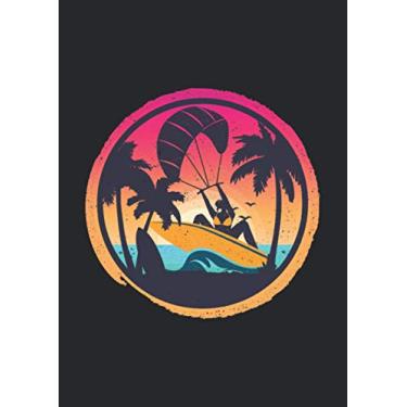 Imagem de A4 Notizbuch kariert mit Softcover Design: Kiteboarding Kite Kitesurf unter Palmen am Strand und Meer: 120 karierte DIN A4 Seiten