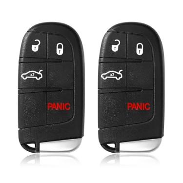 Imagem de Controle remoto de entrada sem chave para carro M3N40821302 433Mhz 4 botões de substituição para Dodge Charger Dart Challenger Chrysler 300 Fiat 500X 2011-2021 - pacote com 2