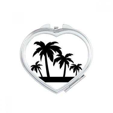 Imagem de Planta preta, contorno de coqueiro, coração, espelhado, viagem, ampliação, portátil, bolso para maquiagem