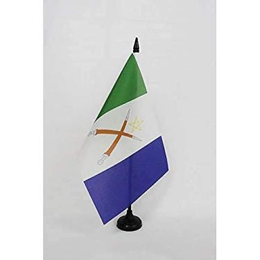 Imagem de Bandeira de mesa AZ Flag Afar People in The Horn of Africa de 12,7 cm x 20,3 cm - Bandeira de mesa Danakil 21 x 14 cm - Bastão de plástico preto e base