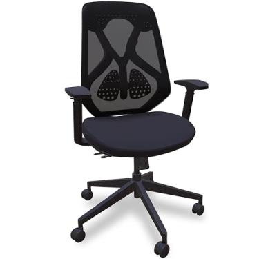 Imagem de Helyx Cadeira de mesa de escritório em casa, cadeira de computador com encosto de tela com suporte lombar, apoios de braço ajustáveis em 3D, giratório com rodas, inclinação ajustável, confortável para