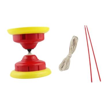 Imagem de Generic Diabolo Toy com hastes Brinquedo de malabarismo chinês interativo para jardim comunitário, Vermelho