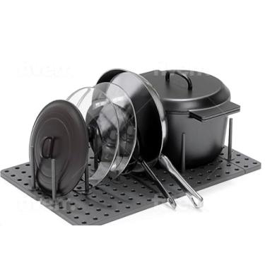 Imagem de Organizador de pratos para economia de espaço de armário com design extensível | Organizador de prato, tigela, copos e talheres para gaveta | Organizador de gavetas profundas para cozinha |