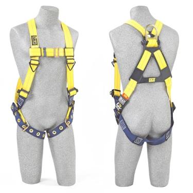 Imagem de Arreio estilo colete 3M DBI-SALA Delta 1102000, arnês traseiro, anel em D, tiras de fivela de língua, universal, azul marinho/amarelo