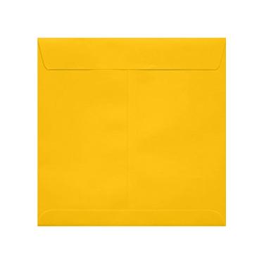 Imagem de LUXPaper Envelopes quadrados para convite | Peel & Press | 18 cm x 18 cm | Amarelo girassol | Texto de 36 kg | 50 Qtd