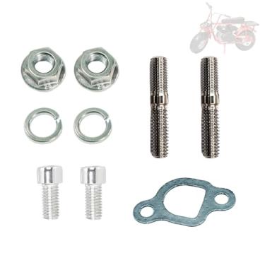 Imagem de JMCHstore Kit de Parafusos de Montagem de Tubo de Silenciador de Escapamento para Coleman Ct200U Bt200X Kt196, Predator 212 Baja Mb200 Mini Bike, Axis M200 212Cc, Motor Hisun 196Cc (Kit De Montagem De