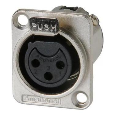 Imagem de Plug Conector Xlr 3 Polos Amphenol Fêma De Painel Ac3fpz/n